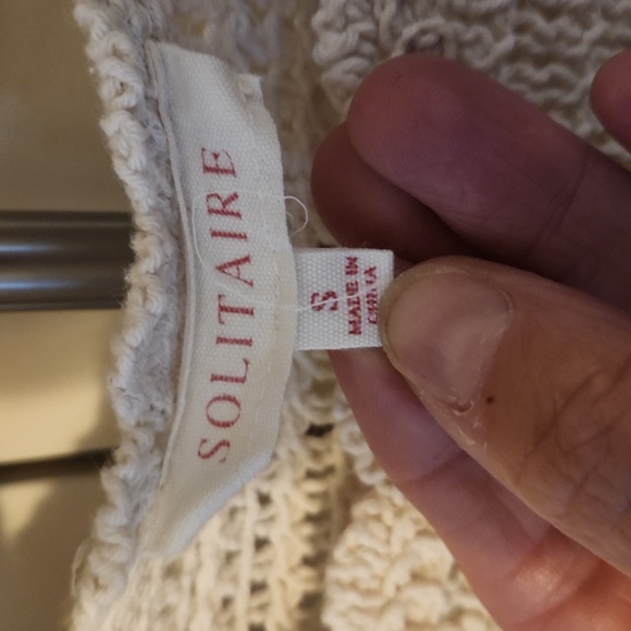 Solitaire By Anthropologie Cream Crochet Top Size Small - Picture 3 of 5